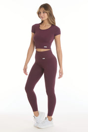 Leggings Basic Fascione Alto Viola Melanzana - FGM04 - OFFERTE SPECIALI - fgm04