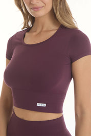 T-Shirt Crop Top Viola Melanzana - FGM04 - OFFERTE SPECIALI - fgm04