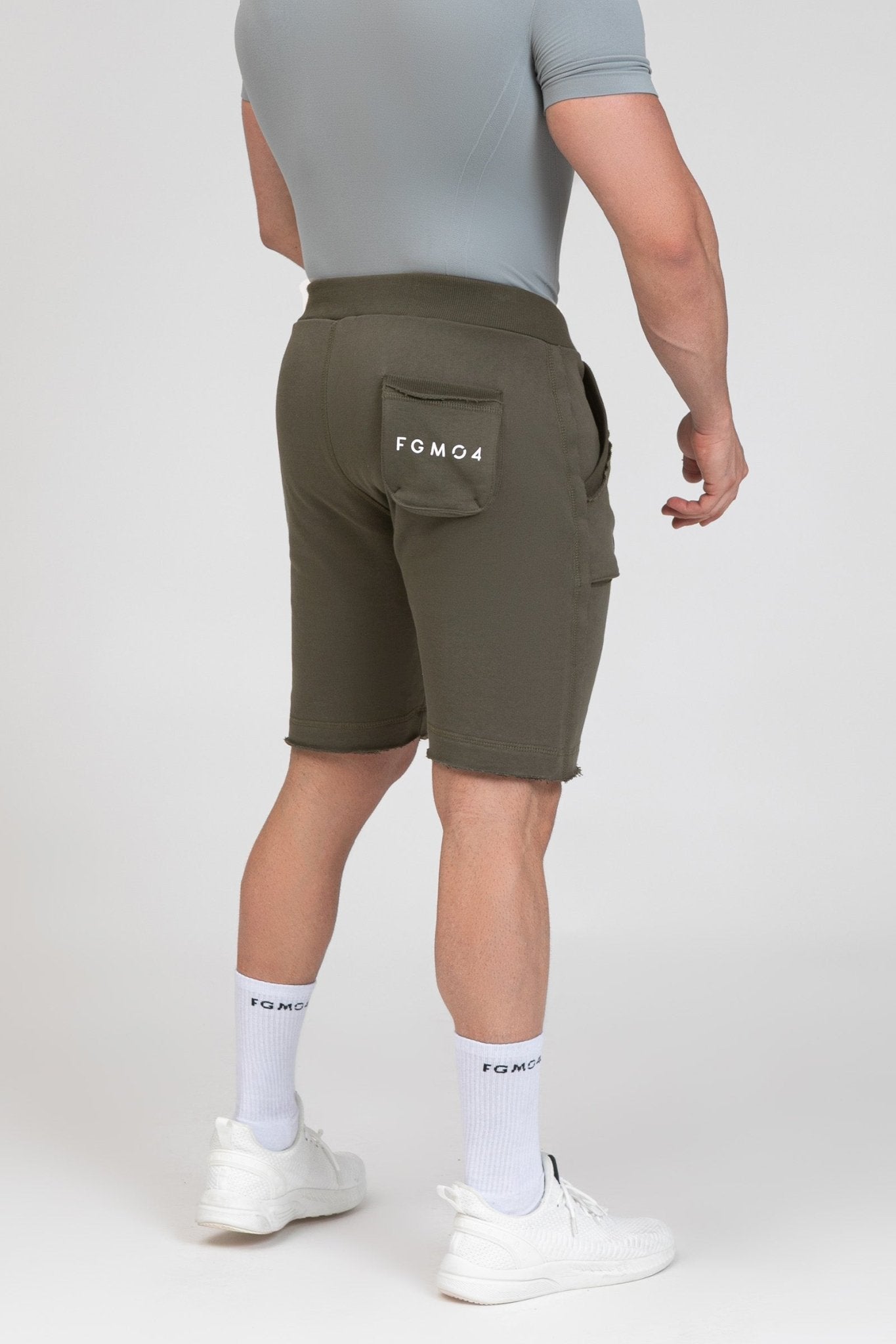 Pantalone sportivo in cotone shorts pantaloni corti Bermuda Fgm04 Verde Militare - fgm04 - Linea Ikonic Uomo - fgm04