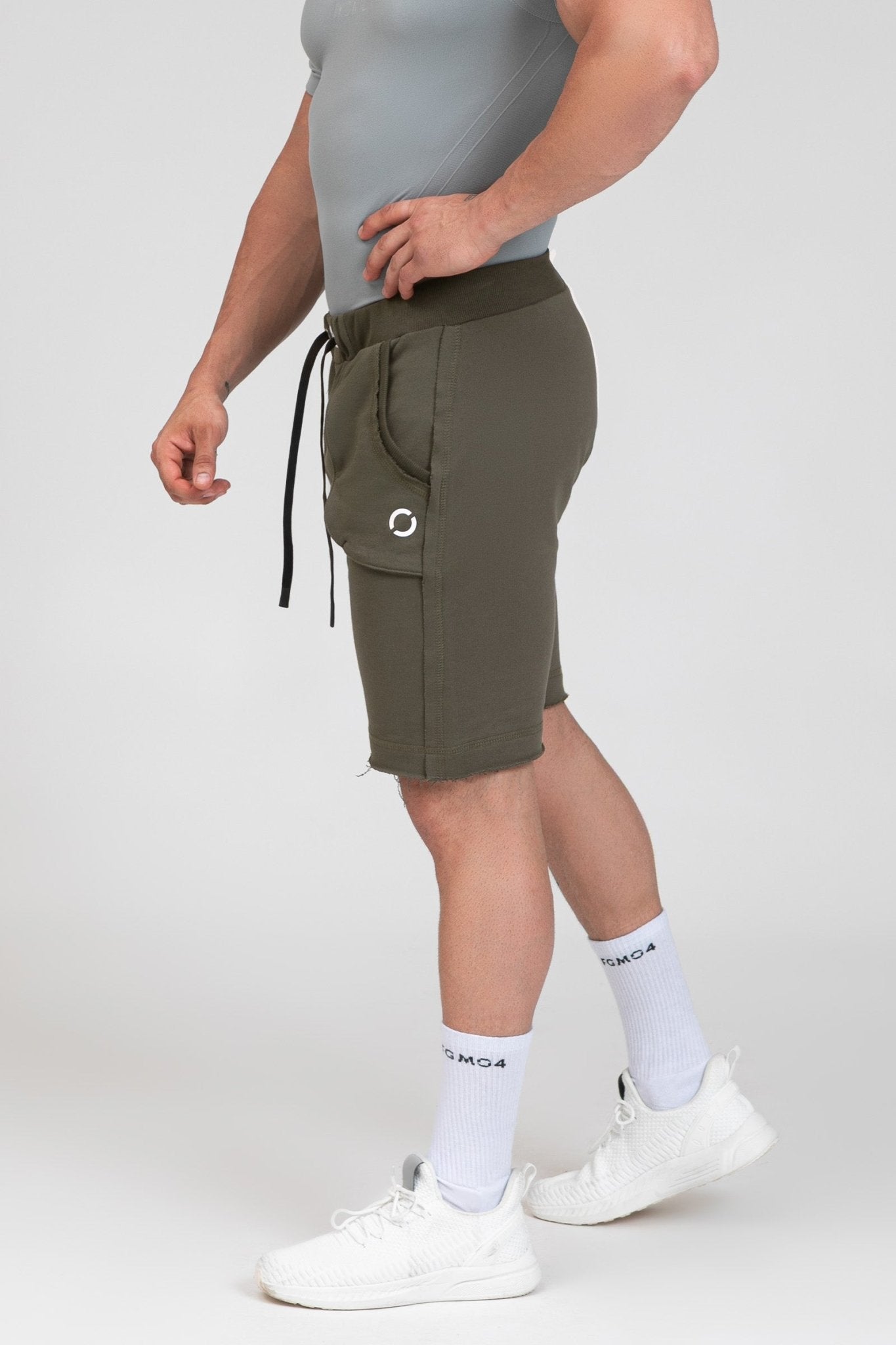Pantalone sportivo in cotone shorts pantaloni corti Bermuda Fgm04 Verde Militare - fgm04 - Linea Ikonic Uomo - fgm04