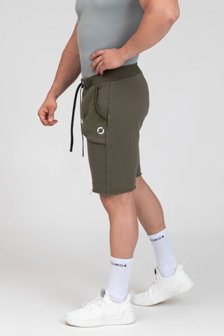 Pantalone sportivo in cotone shorts pantaloni corti Bermuda Fgm04 Verde Militare - fgm04 - Linea Ikonic Uomo - fgm04