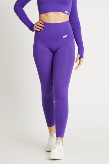Leggings sportivi con tecnologia FIR push up con arricciatura Gym Fashion Viola - FGM04 - LEGGINGS ANTICELLULITE - fgm04