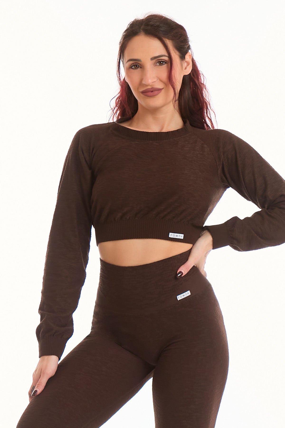 Maglia Crop Maniche Lunghe Materia Caffè - FGM04 - Maglie e Top - fgm04