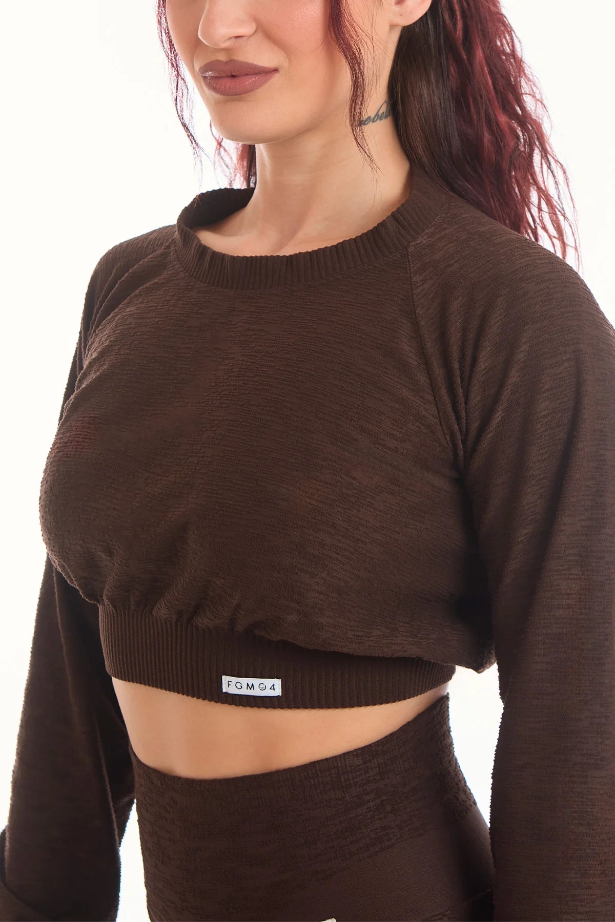 Maglia Crop Maniche Lunghe Materia Caffè - FGM04 - Maglie e Top - fgm04