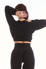 Maglia Crop Maniche Lunghe Materia Nero - FGM04 - Maglie e Top - fgm04