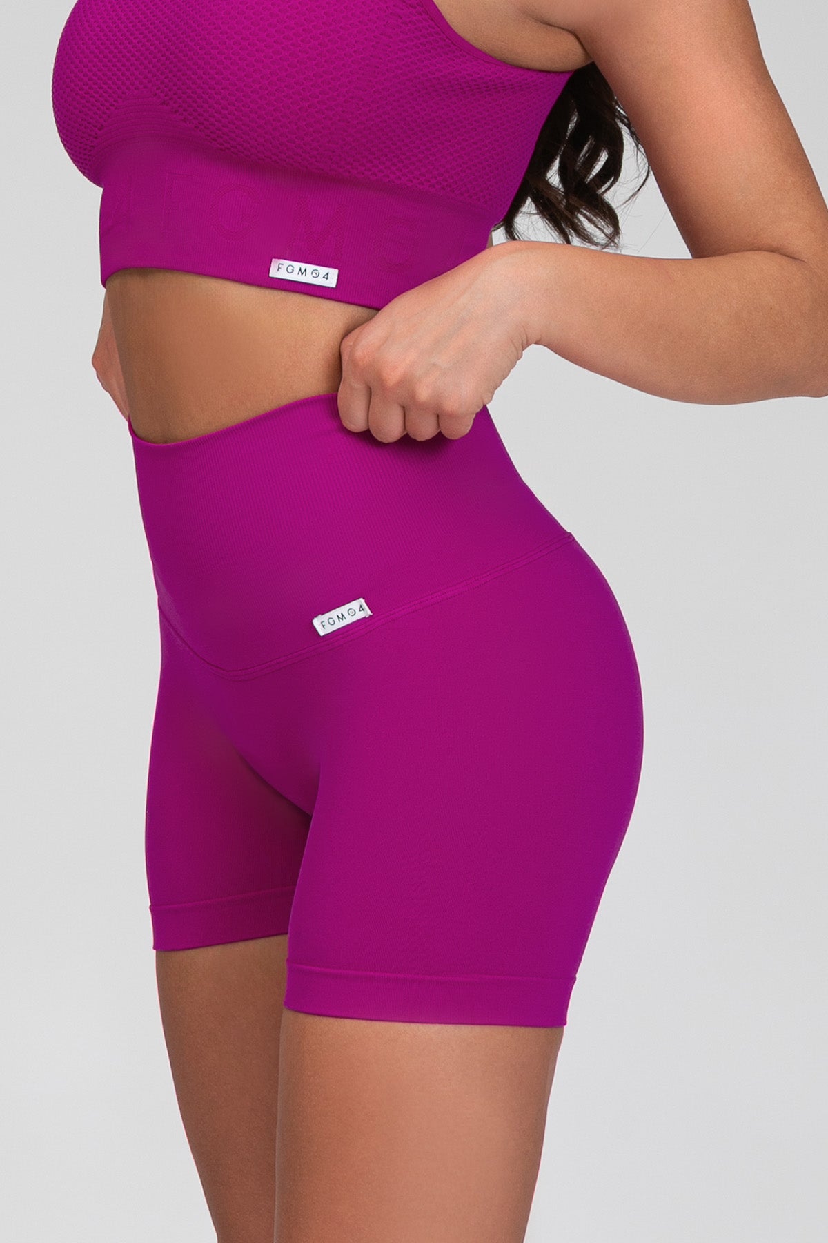 Shorts sportivi con tecnologia FIR push up con arricciatura All - Up Purple - FGM04 - LEGGINGS ANTICELLULITE - fgm04