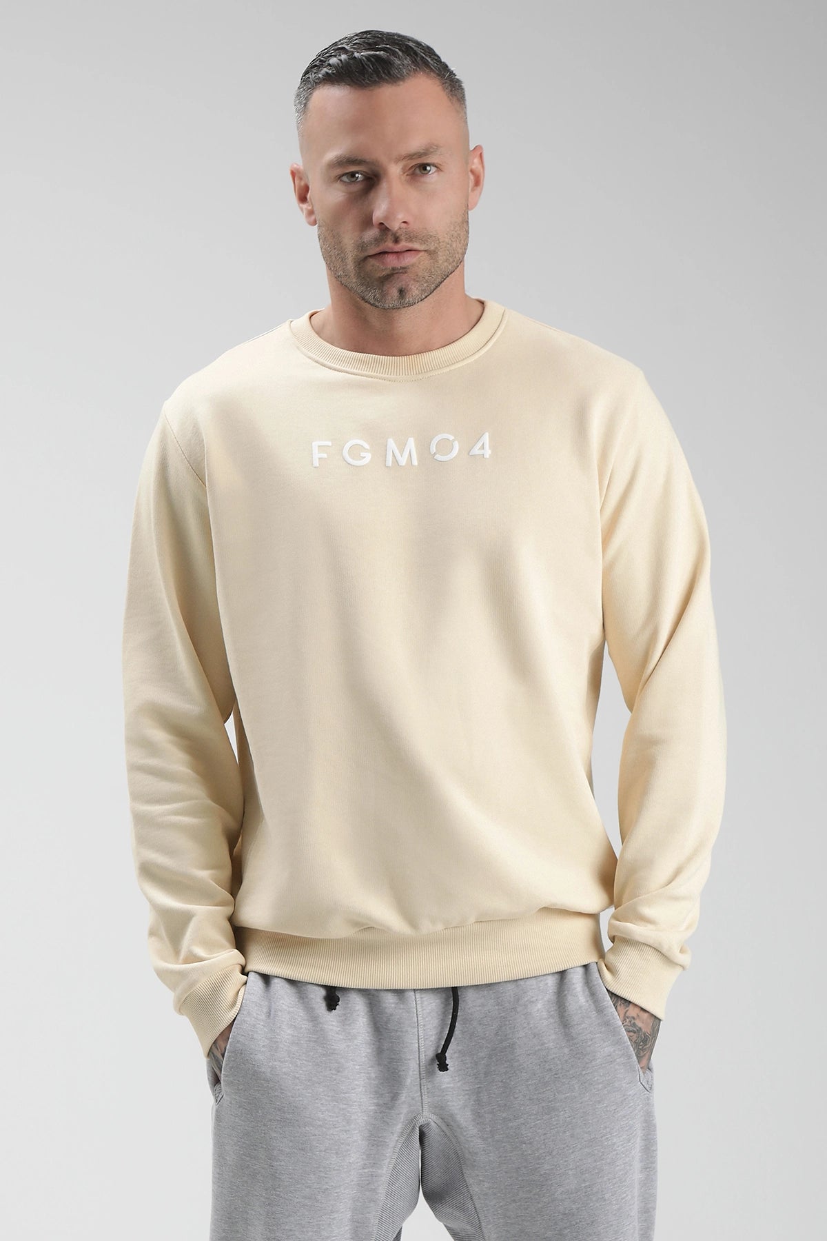 tuta sportiva in cotone oversize Felpa Over Ikonic SS24 Burro Uomo - FGM04 - Linea Ikonic Uomo - fgm04