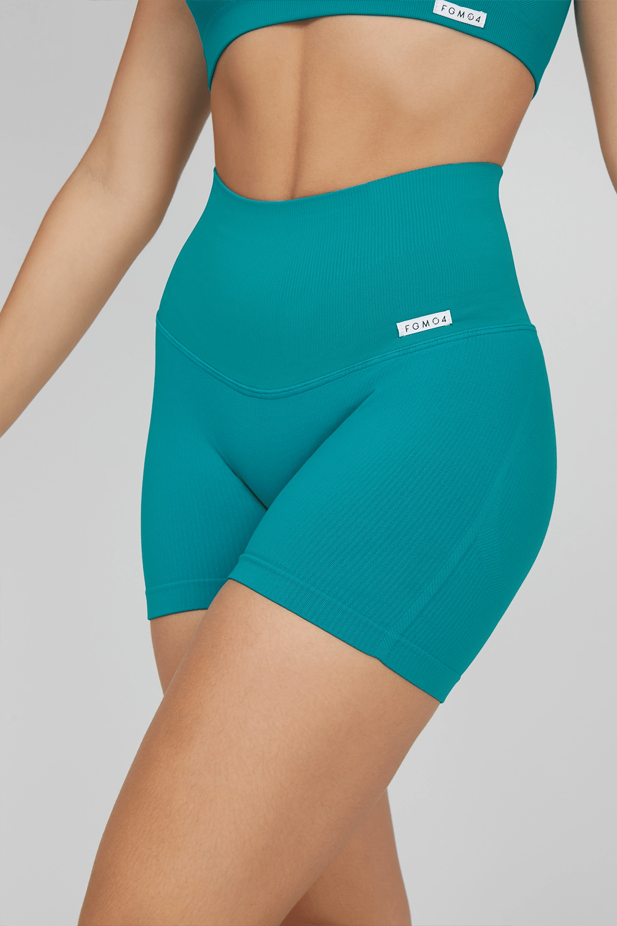 Shorts sportivi con tecnologia FIR push up con arricciatura a costine Calipso Blu Capri - FGM04 - LEGGINGS ANTICELLULITE - fgm04