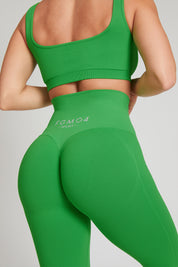 CALIPSO Push Up Leggings Green Meadow Ribbed