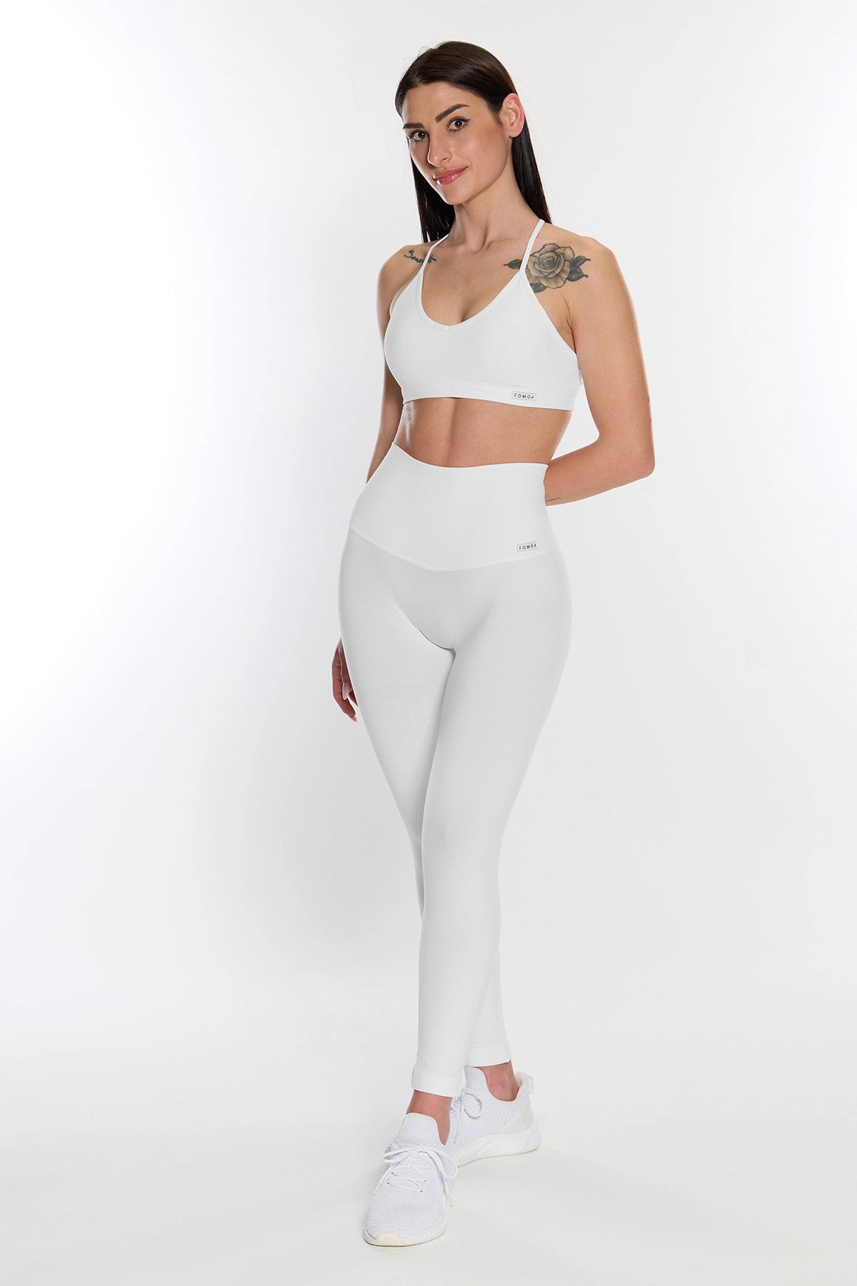 Leggings Push Up CALIPSO Bianco Costine - FGM04 - LEGGINGS ANTICELLULITE - fgm04