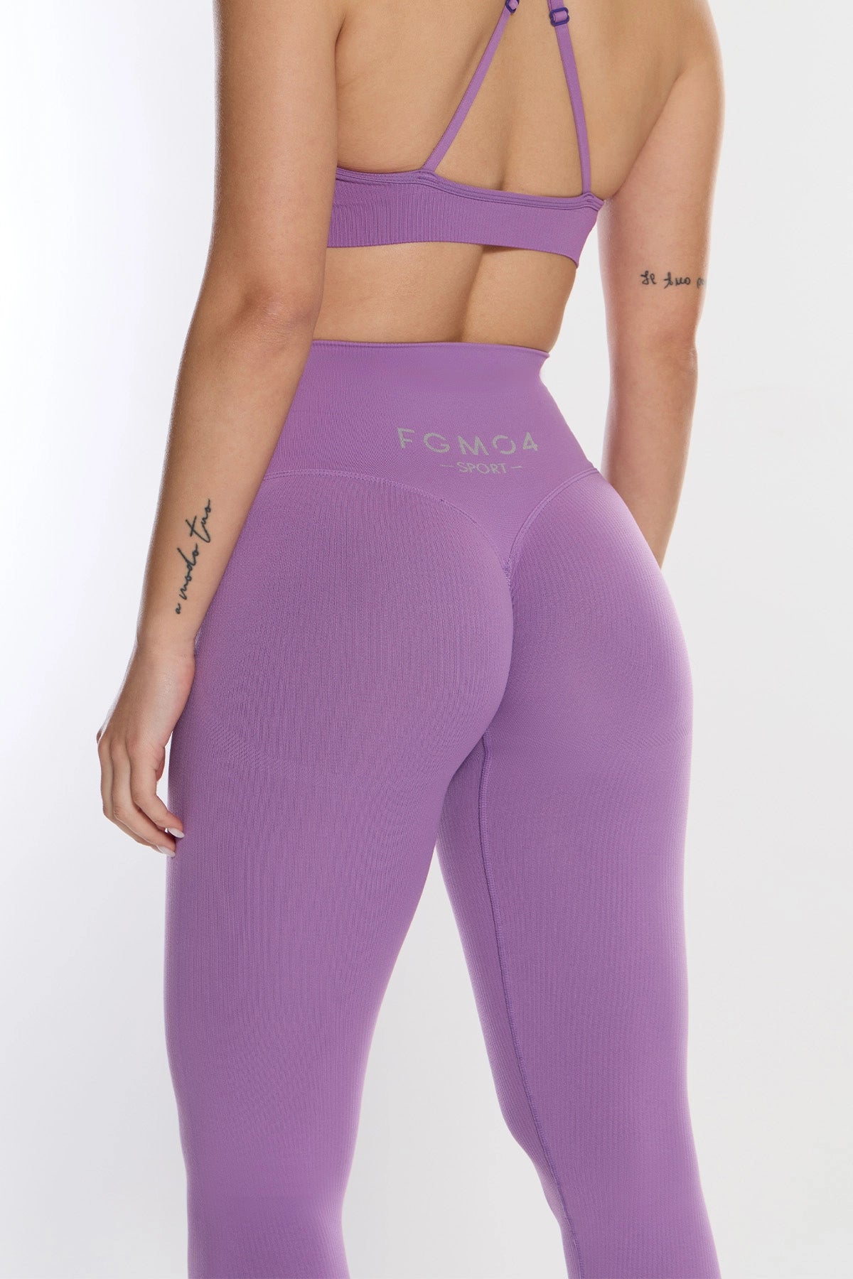 Leggings Push Up CALIPSO Violetto Costine - FGM04 - LEGGINGS ANTICELLULITE - fgm04