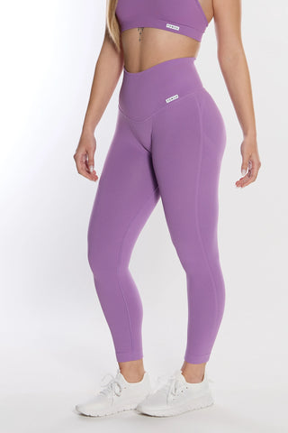 Leggings Push Up CALIPSO Violetto Costine - FGM04 - LEGGINGS ANTICELLULITE - fgm04