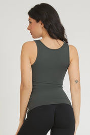 Fgm04 Coal Green Wide Shore Tank Top