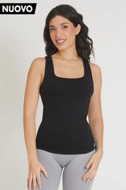 Fgm04 Black Wide Shoulder Tank Top