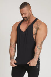 Schwarzes Stringer-Tanktop