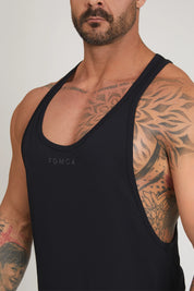 Black Stringer Tank Top