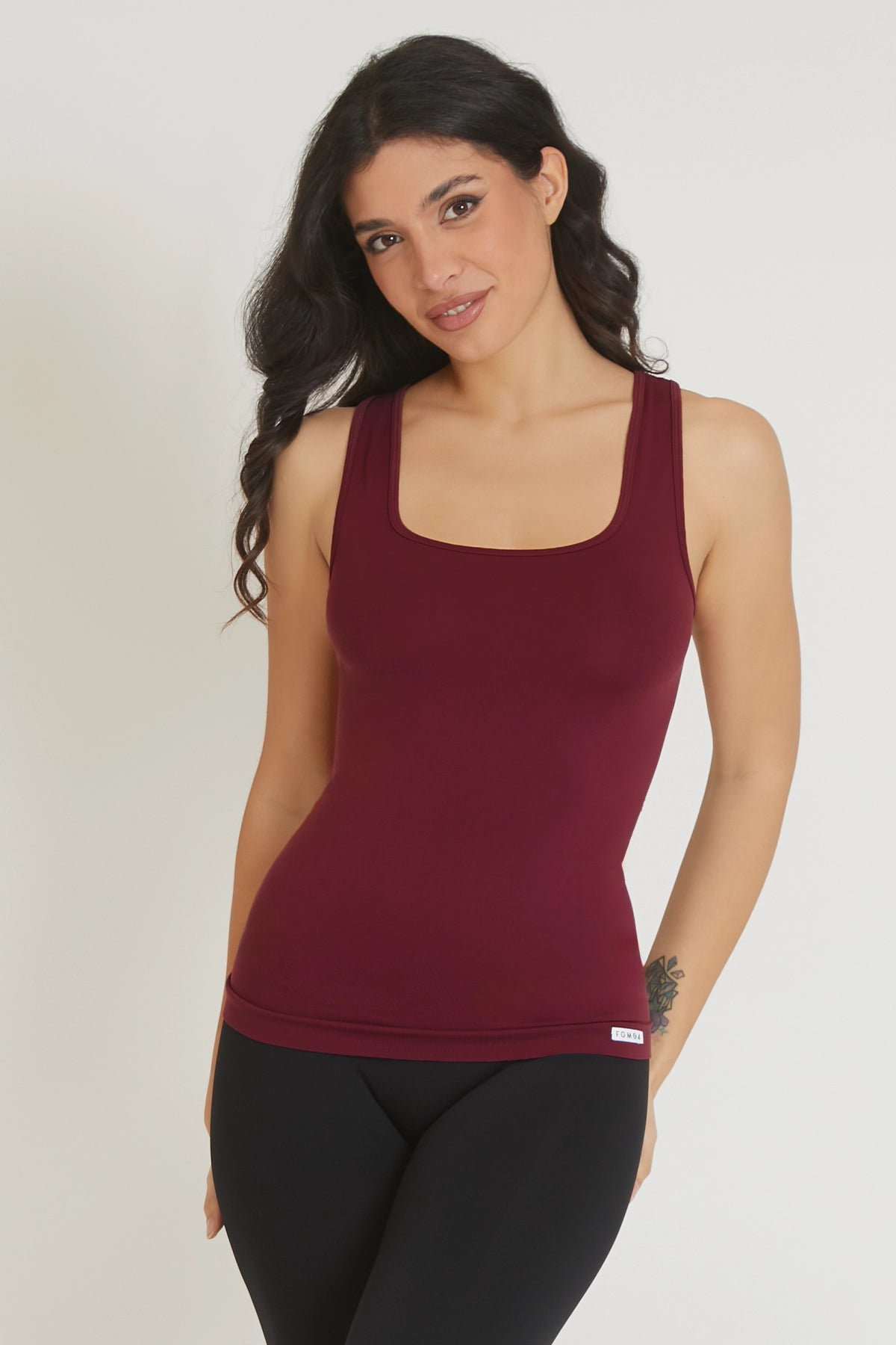 Fgm04 Merlot Wide Shoulder Tank Top