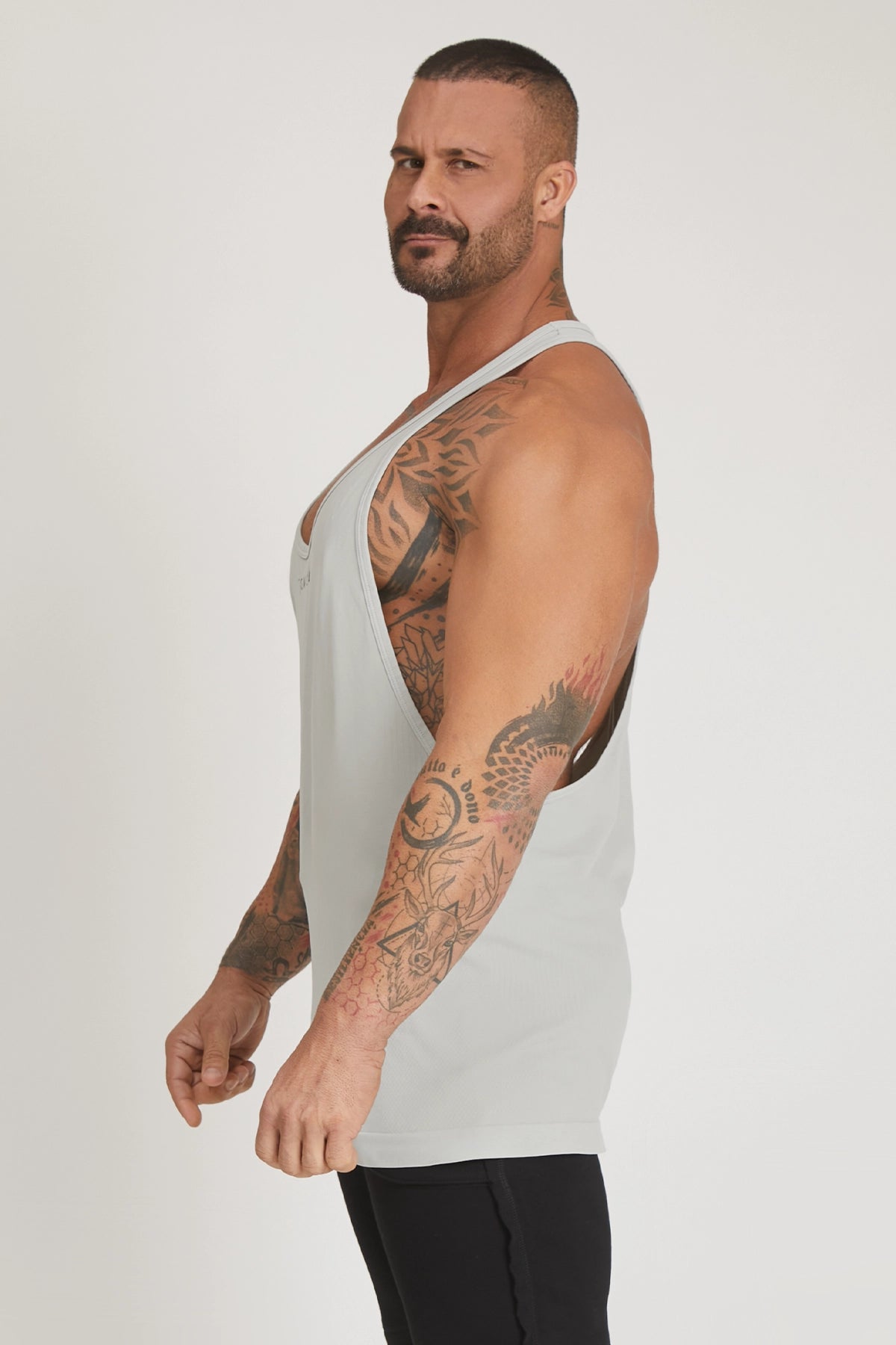 Mercury Grey Stringer Tank Top