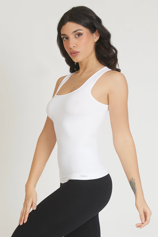 Canotta sportiva donna con tecnologia FIR a Spalla Larga Fgm04 Bianco - FGM04 - Maglie e Top - fgm04