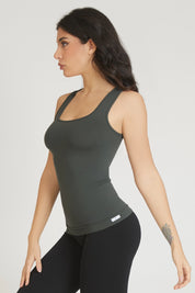 Fgm04 Coal Green Wide Shore Tank Top