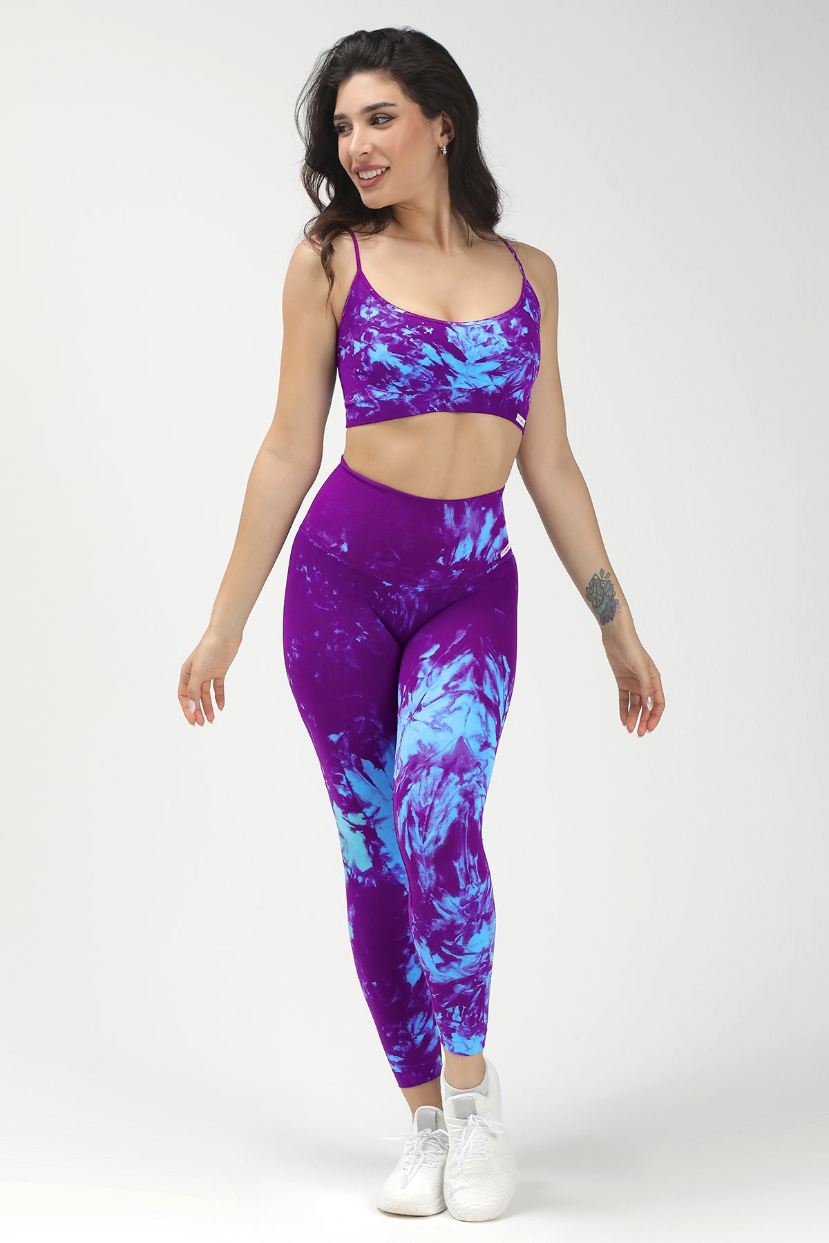 Leggings Push Up Maltinto Caos Azzurro Viola - FGM04 - LEGGINGS ANTICELLULITE - fgm04