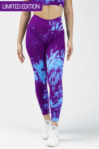 Leggings Push Up Maltinto Caos Azzurro Viola - FGM04 - LEGGINGS ANTICELLULITE - fgm04