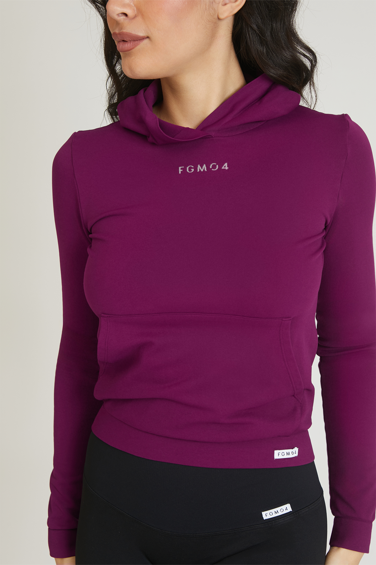 Pull à capuche slim violet foncé