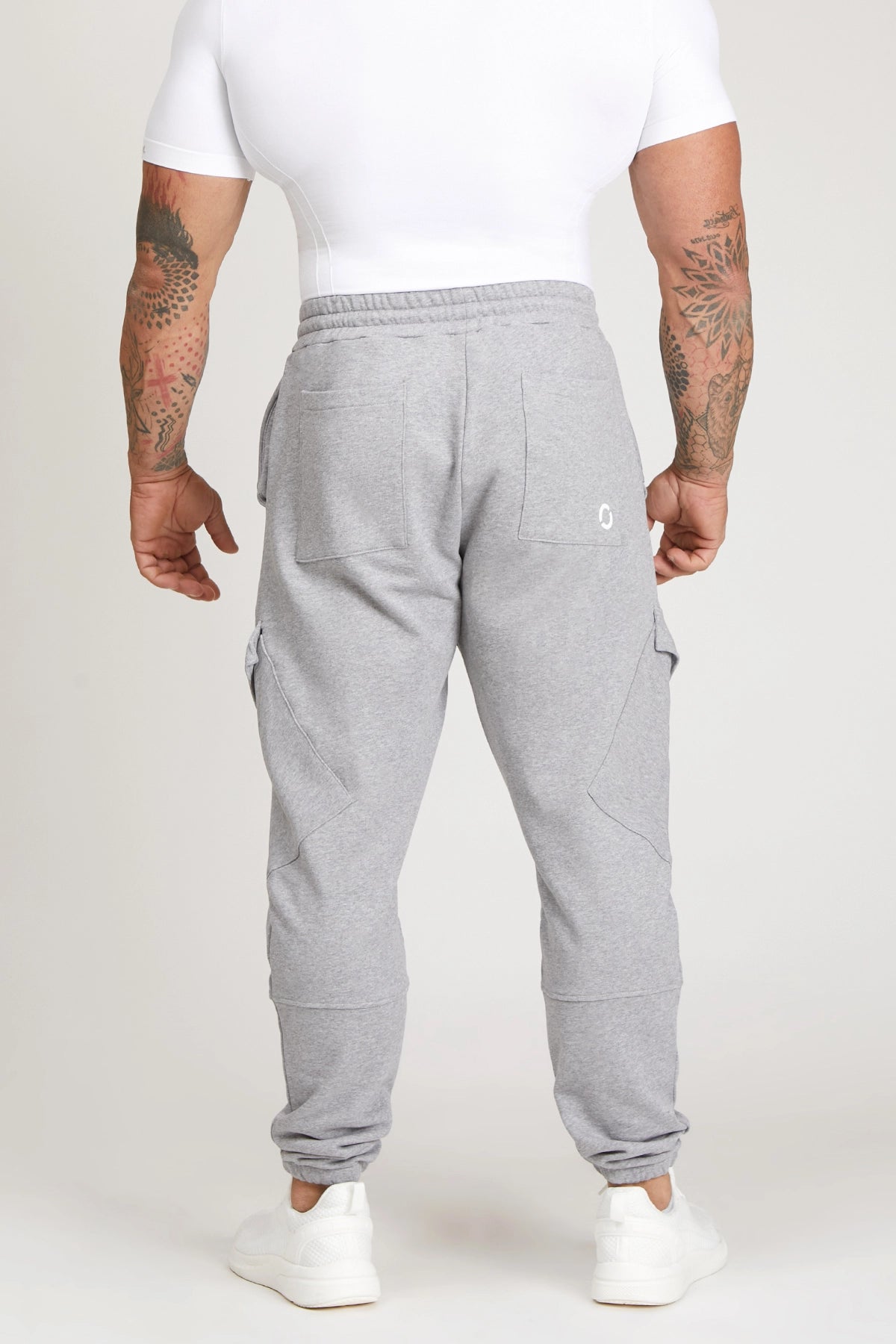Pantaloni della tuta sportivi in cotone con tasconi laterali Pantalone Cargo FW 24/25 Grigio Chiaro Melange - FGM04 - Linea Ikonic Uomo - fgm04