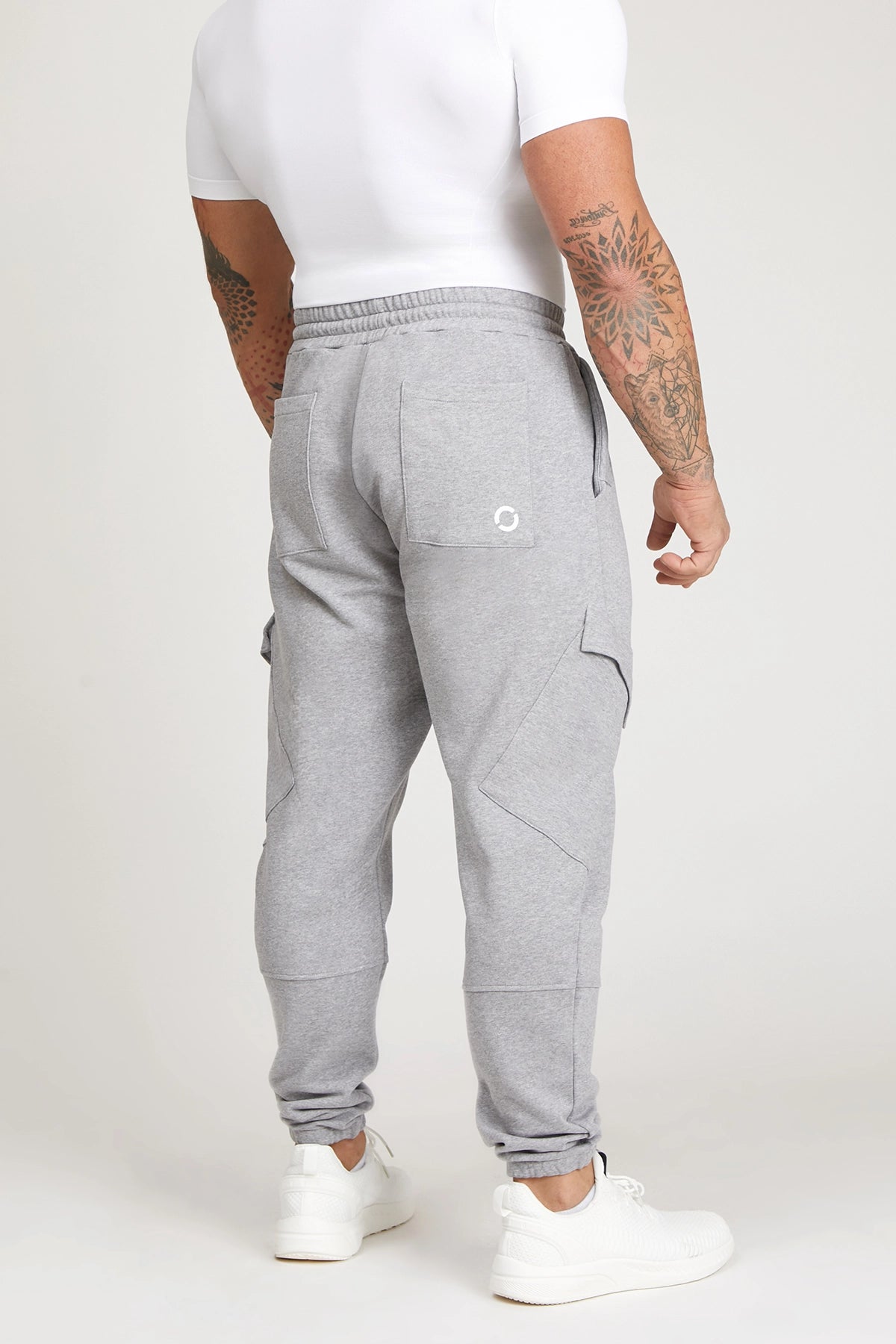 Pantaloni della tuta sportivi in cotone con tasconi laterali Pantalone Cargo FW 24/25 Grigio Chiaro Melange - FGM04 - Linea Ikonic Uomo - fgm04