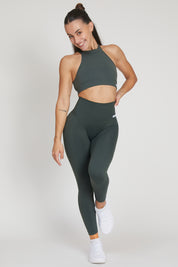 Nikita Basic Leggings mit hoher Taille, Kohlegrün