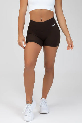 Shorts sportivi con tecnologia FIR soft push up senza arricciatura Confidence Caffè - FGM04 - LEGGINGS ANTICELLULITE - fgm04