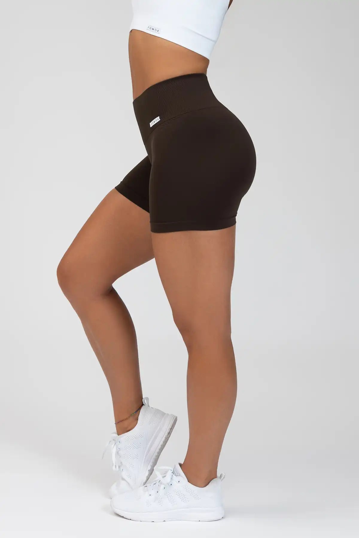 Shorts sportivi con tecnologia FIR soft push up senza arricciatura Confidence Caffè - FGM04 - LEGGINGS ANTICELLULITE - fgm04