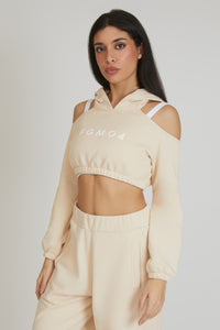Felpa Crop Spalle Scoperte Jasmine Donna Burro