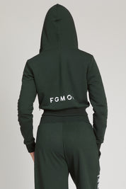 Sweat à capuche court Ikonic FW 24/25 vert pin