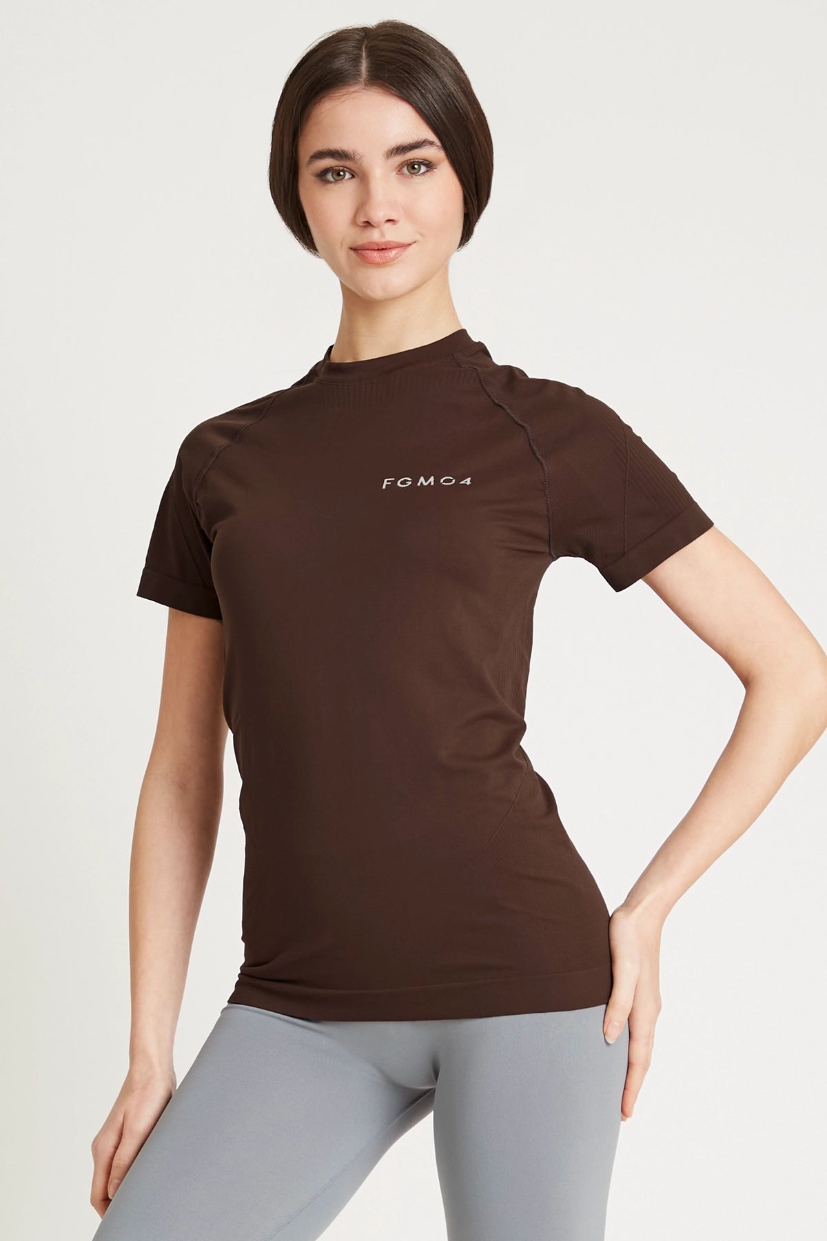 Maglia sportiva tecnica donna Manica corta traspirante antiodore Run Cioccolato - FGM04 - Linea Ikonic - fgm04