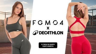 banner con due ragazze con top e leggings di FGM su sfondo sportivo. FGM04 è disponibile da Decathlon: ci trovi in questi punti vendita.