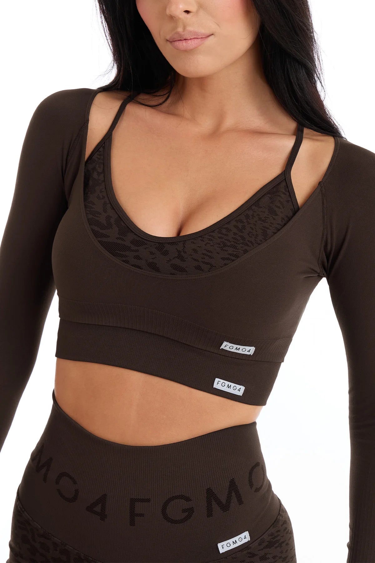 Diva Crop Top Kaffee
