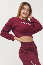 Felpa Crop Top Ikonic FW 23/24 Borgogna - FGM04