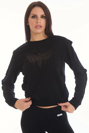 Felpa Butterfly Nero Donna - FGM04 - Linea Ikonic - fgm04