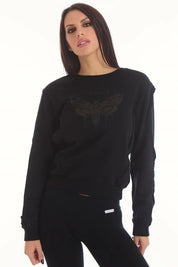 Felpa Butterfly Nero Donna - FGM04 - Linea Ikonic - fgm04