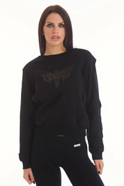 Felpa Butterfly Nero Donna - FGM04 - Linea Ikonic - fgm04