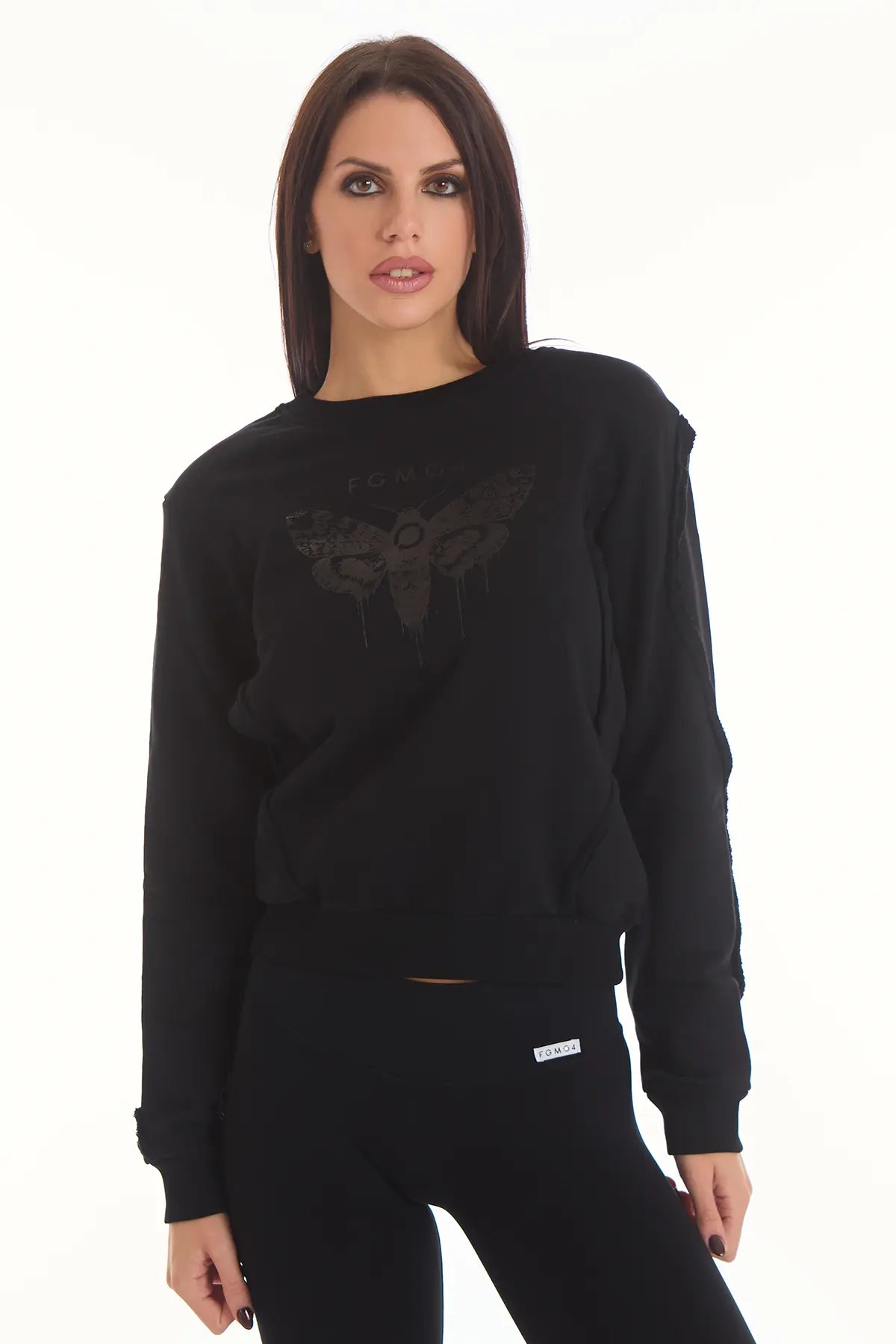 Felpa Butterfly Nero Donna - FGM04 - Linea Ikonic - fgm04