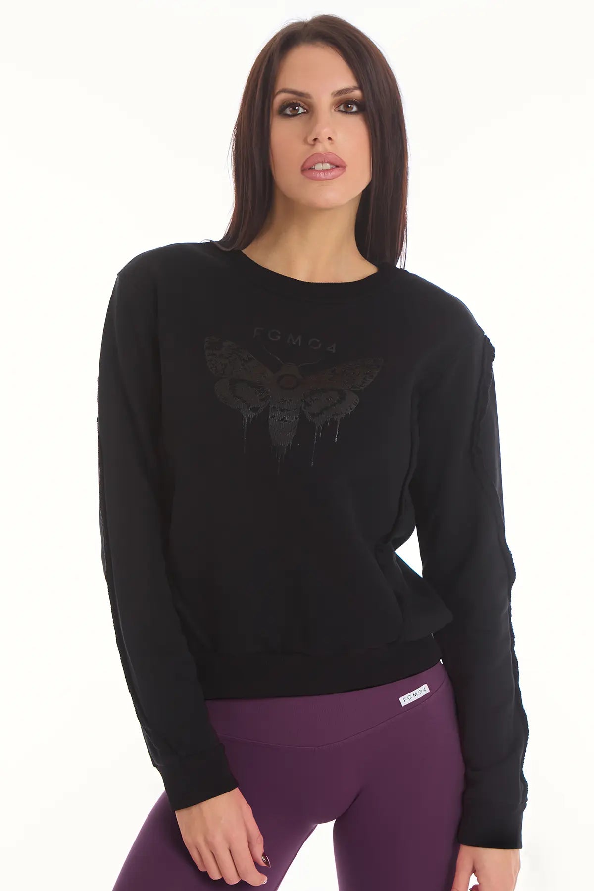 Felpa Butterfly Nero Donna - FGM04 - Linea Ikonic - fgm04
