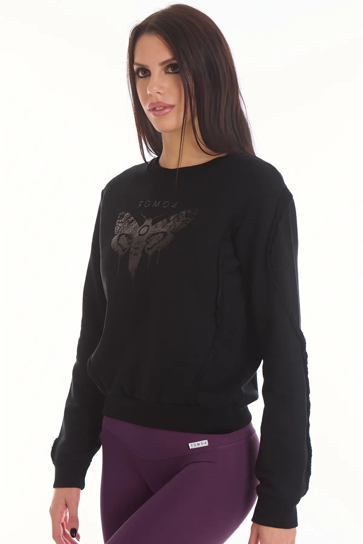 Felpa Butterfly Nero Donna - FGM04 - Linea Ikonic - fgm04