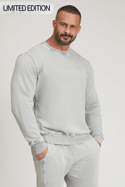 Sweat-shirt surdimensionné gris pierre de lune pour hommes