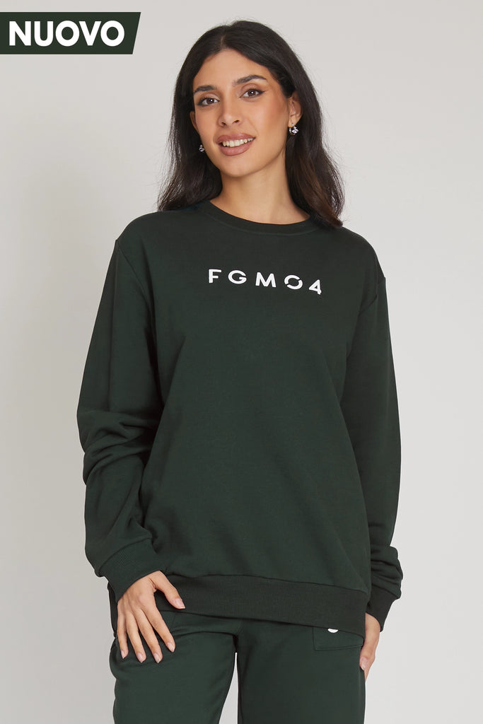 Felpa Over Ikonic FW 24/25 Verde Pino - FGM04