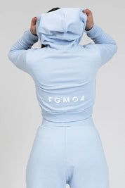 Felpa Crop Con Cappuccio Ikonic SS 24 New Celeste - FGM04 - Linea Ikonic - fgm04