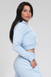 Felpa Crop Con Cappuccio Ikonic SS 24 New Celeste - FGM04 - Linea Ikonic - fgm04
