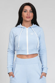 Felpa Crop Con Cappuccio Ikonic SS 24 New Celeste - FGM04 - Linea Ikonic - fgm04