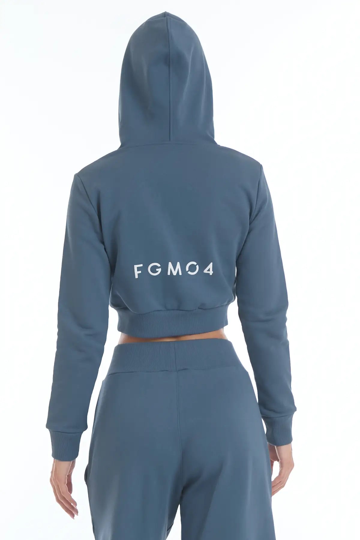 Felpa Crop Con Cappuccio Ikonic Blu Stellare - FGM04 - Linea Ikonic - fgm04